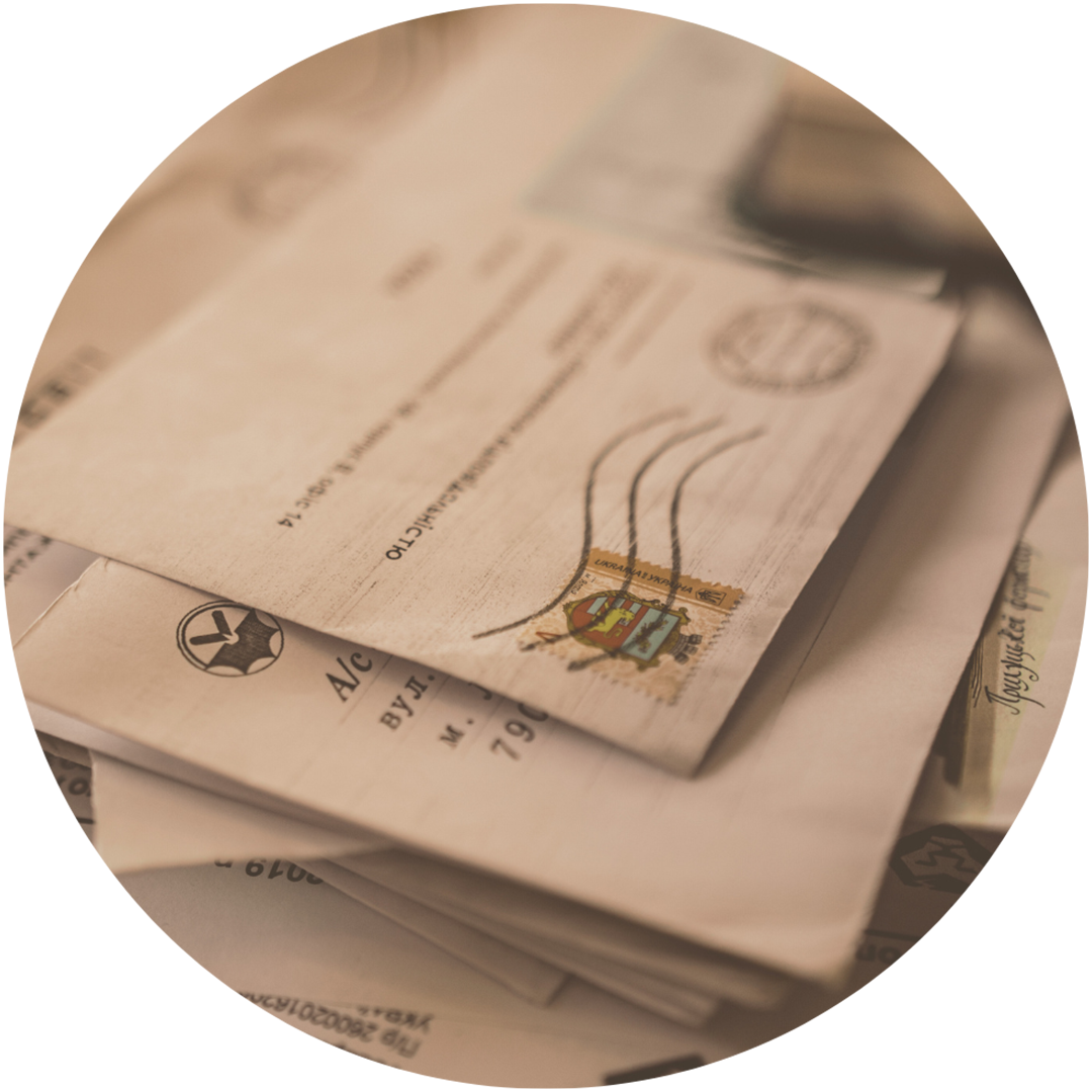 Stack of business letters representing mail handling, document forwarding and registered office services in Hungary