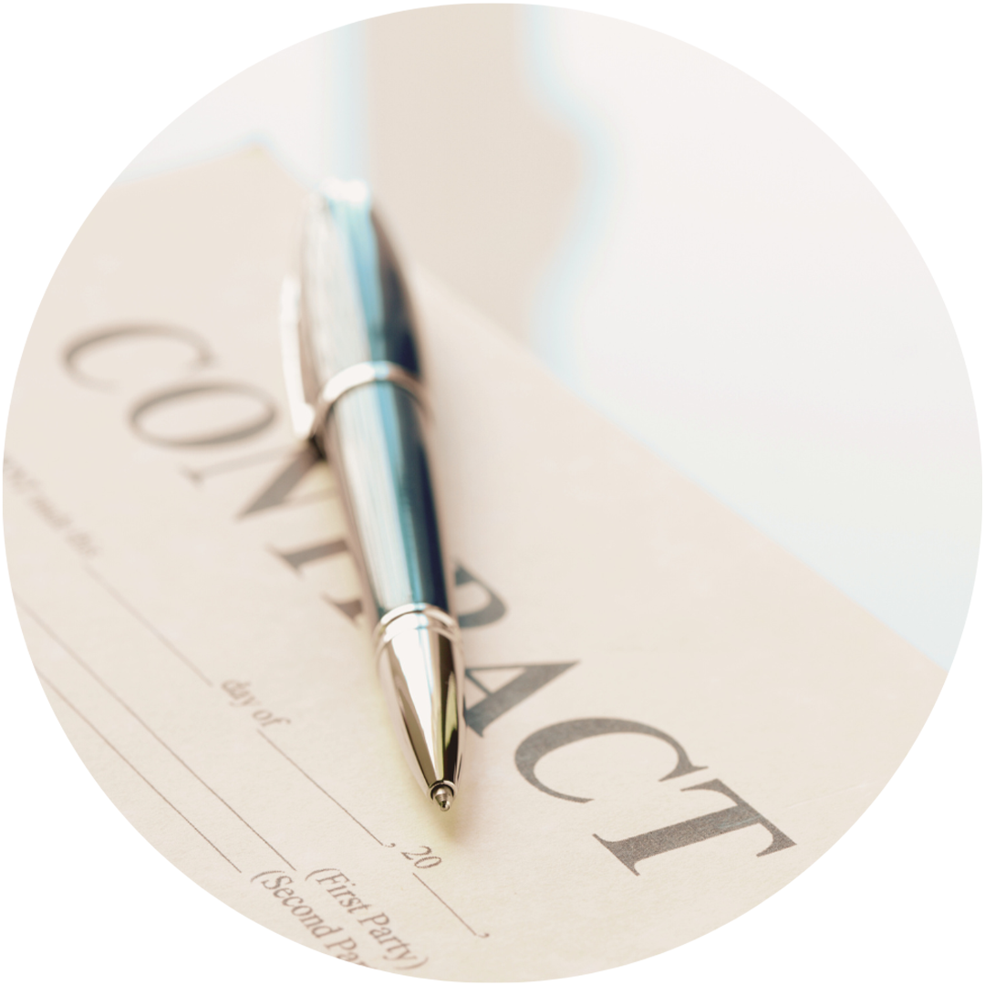 Pen on company document representing legal administration, registered office services and business support in Hungary