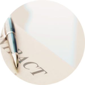 Pen on company document representing legal administration, registered office services and business support in Hungary